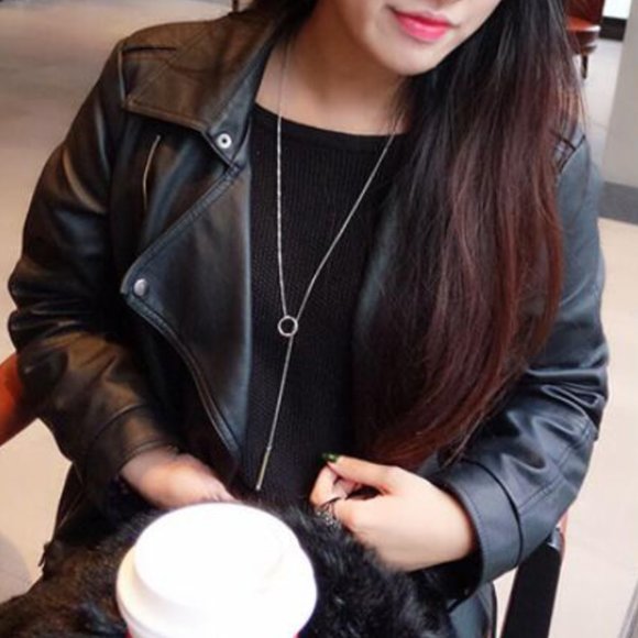 NEW 925 Sterling Silver Circle Long Chain Necklace - Picture 16 of 16